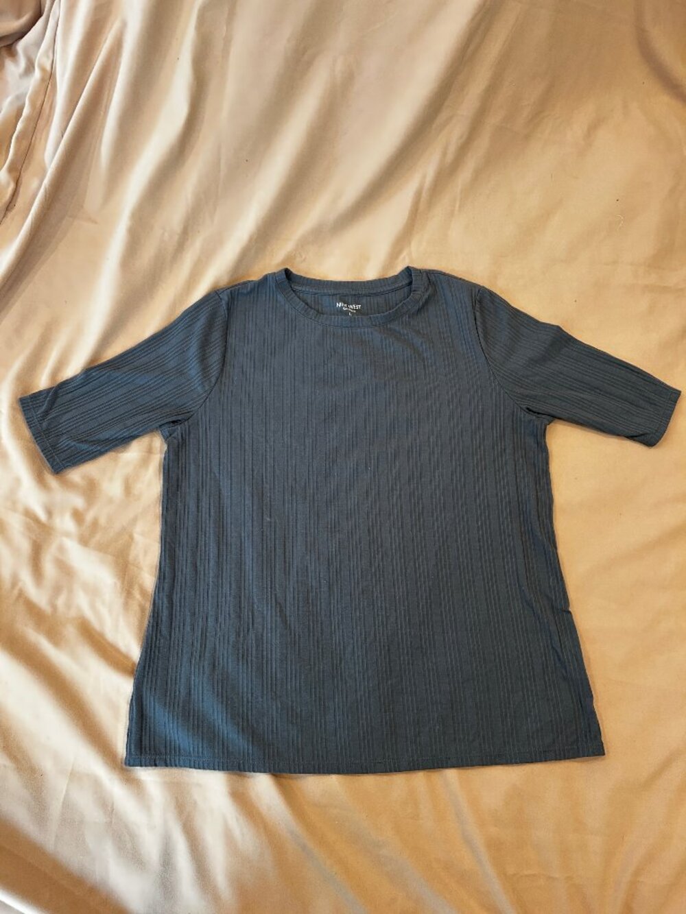 Rib-knit Olive T shirt